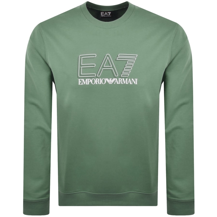 EA7 Emporio Armani Logo Sweatshirt Green | Mainline Menswear x